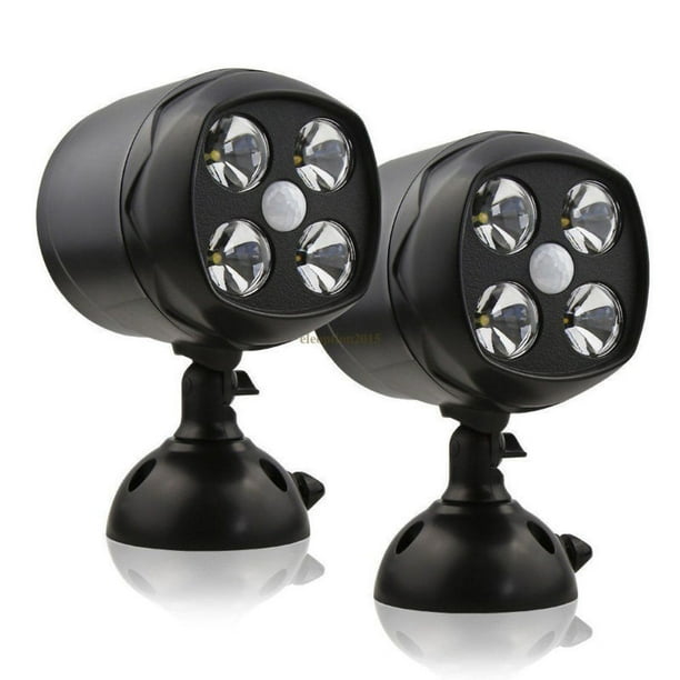 2 Pack Motion Sensor Spotlight Battery Powered Security Light 4 Leds Super Bright Weatherproof Outdoor Wall Light For Garden Walkways Garage Walmart Com Walmart Com