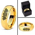 thumbnail image 4 of Tungsten Dia De Los Muertos Day of the Dead Band Ring 7mm Men Women Comfort Fit 18k Yellow Gold Dome Polished, 4 of 4