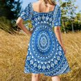 thumbnail image 3 of Mandala Robe Bleue Robe style Coréen Robe de Fée Robes de Plage, 3 of 4