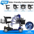thumbnail image 5 of Mbxcooter 15/30 Miles Mobility Scooter,4-Wheel Mobility Scooter for Adults,Seniors,350W Electric Powered Wheelchair Device,Compact Duty Mobile for Travel with Dual Baskets, Rotating Seat, 5 of 10