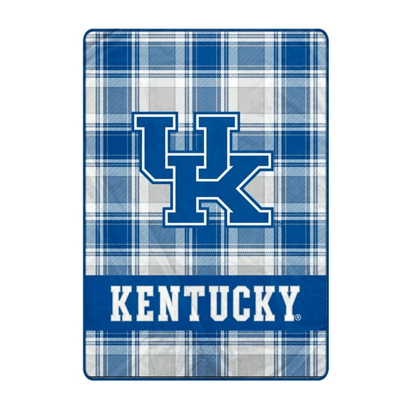 Pegasus Kentucky Wildcats 66" x 95" Oversized Plaid FAN-mily Ultra Cozy Blanket