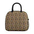 thumbnail image 2 of Insulated Lunch Bag for Women, Floral Print Oxford Fabric Lunch Box, Leakproof Thermal Cooler Tote for Work, School & Picnic, Leopard Animal Print, 2 of 5