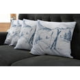 thumbnail image 5 of Ambesonne Winter Throw Pillow Cover 4 Pack, Ski Sport Mountain View, 16", Blue White, 5 of 5