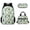Cactus&Floral Flowers, variant on 3 in 1 School Bags Set for Girls Kawaii Backpack Cartoon Cats Travel Rucksack+Insulated Lunch Bag+Zipper Pencil Case for Primary Junior High School Teens Boys