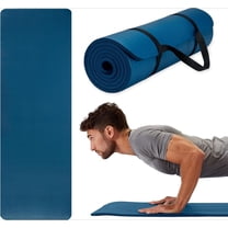 Essentials Thick 2/5" (10mm) and Thin 1/4" (6mm) Yoga & Pilates, Fitness & Exercise Mat ,Navy,72"L x 24"W x 0.25"Th