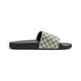 thumbnail image 5 of Cream Checkered Women's Slide Sandals Slippers, 5 of 8