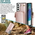 thumbnail image 6 of Samsung Galaxy S22 Crossbody Wallet Case, Zipper Pocket Phone Case Cross Body Strap with RFID Blocking Carring Bag Credit Card Premium Leather For Samsung Galaxy S22, Rosegold, 6 of 9
