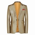 thumbnail image 4 of Mens Plaid Blazer Sports Coat Casual Slim Fit Checkered Blazer Jacket with Pocket for Men Wedding Gold, 4 of 9
