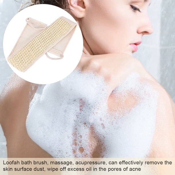Correa de espalda exfoliante de mango largo de lufa natural para baño, masaje, cuidado del cuerpo, eliminar la piel muerta, acné, esponja para hombres y mujeres,