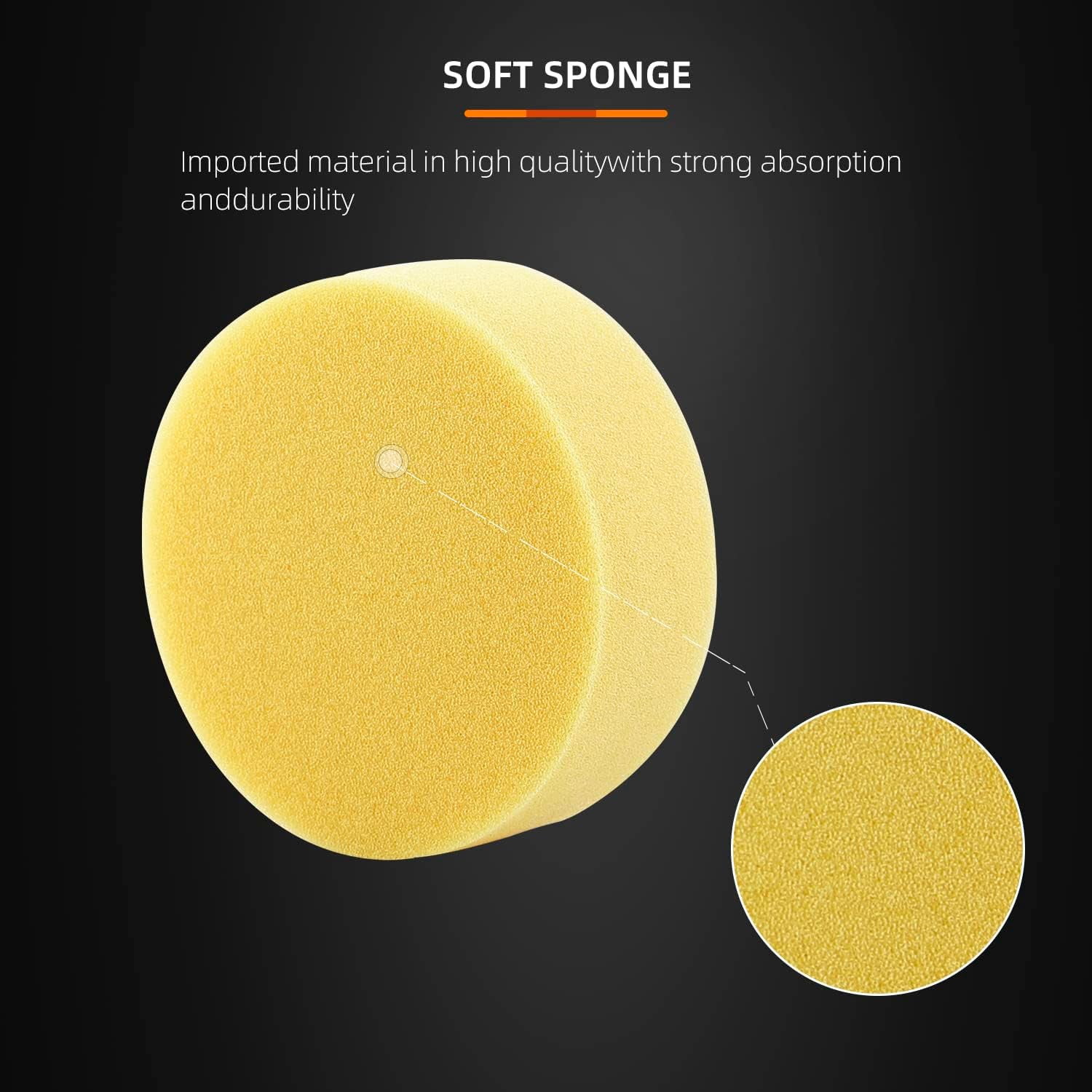 3''(80mm) Drill Polishing Kit, 22Pcs Car Polishing Foam Buffing Pads for Drill, Detail Polishing Kit Wool Pads Wax Buffer Polisher Attachment with M14 Thread Backing pad Adapters