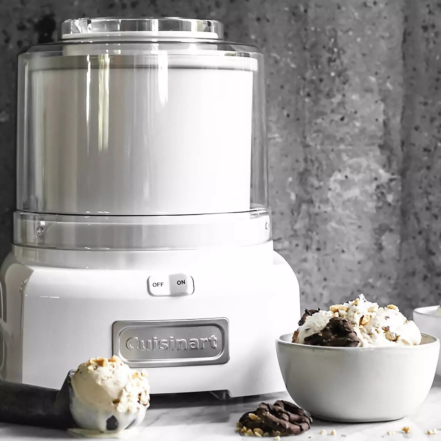Ice Cream Maker Machine, 1.5 Quart Sorbet, Frozen Yogurt Maker, White