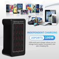 thumbnail image 4 of Cargador USB Wyness XLD-A7 de 100 W y 20 puertos para smartphones, color negro, 4 of 7