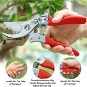 Kynup Pruning Shears for Gardening, Garden Hand Shears, Professional Bypass Pruner Hand Shears Heavy Duty, Pruners for Gardening, Garden Clippers, Hedge Shears, Garden Tools(Red)