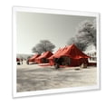 thumbnail image 2 of Designart "Monochrome Tuareg Camping in Desert I" Food & Beverage Framed Wall Art Decor - Traditional Red Fruits Living Room Framed Canvas Art, 2 of 6
