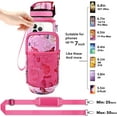 thumbnail image 3 of 32 oz Water Bottles with Straw & Strap, Motivational Water Bottles with Times to Drink, BPA Free Reusable Sports Water Bottle with Sleeve Carrier for Hiking, Travel, Running or Fitness, 3 of 7