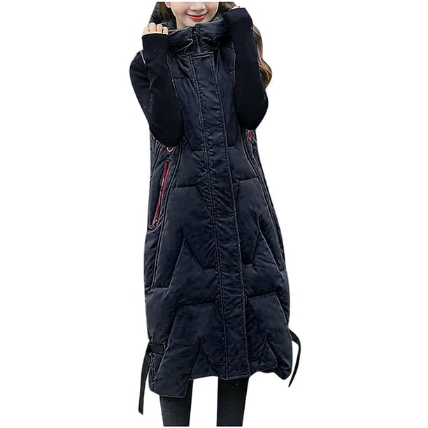 Gilet Long Femme Sans Manches Chaud Léger - Maille Épaisse Cardigan Chic Et Élégant Avec Capuche