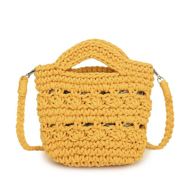 Bolso Malla Informal Hombro Tejido Mano Ganchillo para Mujer Fiesta Y