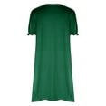 thumbnail image 5 of Olyvenn Womens Mini Casual Beach Dress Elegant Solid Sundress Fashion Comfy Loose Fit Vacation Relaxed Smocked Trendy Summer Ruffled Puff Short Sleeve Prom Dresses for Women 2024 Spring Green 10, 5 of 7