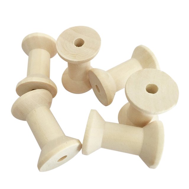 LOVEVER thread spool 20Pcs Unfinished Wood Spools Empty Wooden Thread Spools for Sewing Crafts