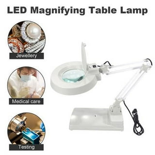 Led Magnifying Lamp With Clamp 5 Inch Magnifier Glass Lens Metal Swing Arm  Dimmi