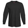 thumbnail image 1 of Hanes 5596 Adult Tagless Long Sleeve Tee With Pocket, Black - Large, 1 of 6