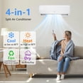 thumbnail image 2 of Huisuilinss 9000BTU Mini Split Air Conditioner& Heater, 19 SEER2 115V Wall-Mounted Ductless AC Unit Cools Rooms up to 400 Sq. Ft, Energy Efficient Inverter AC with Heat Pump Wall Air Conditioner, 2 of 9