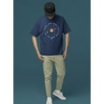 thumbnail image 2 of Galactic Smiley - Cosmic Orbit Emoji Graphic Men's T-shirt, 2 of 4