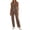 Brown, variant on Two Piece Pant Set For Women Sleeveless Wide Leg Outfit Vacation Lounge Look Summer Resort Casual Resort Morning Style Dinner Plan Casual Office Leisure Look All Day Comfort