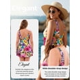 thumbnail image 3 of Wantdo Women's Plus Size Swimdress One Piece Swimsuits Swim Dresses with Skirt Rose Red 26/28 Plus, 3 of 9