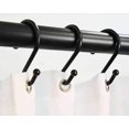 thumbnail image 5 of Ganchos de metal para cortinas de ducha, juego de 12 anillos, ganchos en forma de S resistentes a la oxidación para cortinas de ducha, utensilios de cocina, ropa, toallas, etc. (negro) JAMW  Sencillez, 5 of 5