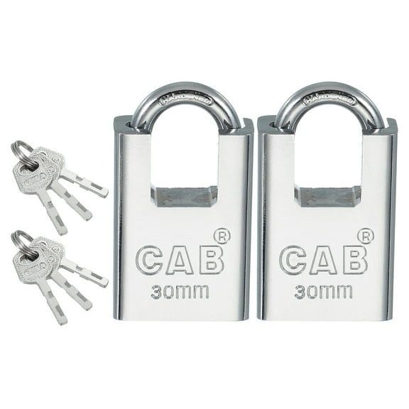Uxcell Stainless Steel Padlocks, High-Security Padlock Keyed Different Shrouded Pad Locks Harden Shackle with Keys 1-3/16"