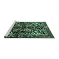 thumbnail image 2 of Ahgly Company Machine Washable Indoor Rectangle Persian Turquoise Blue Traditional Area Rugs, 2' x 5', 2 of 4