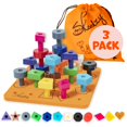 thumbnail image 2 of Skoolzy Tablero de clavijas para niños pequeños 38 piezas con libro electrónico - Tablero de clavijas para niños pequeños - Tablero de clavijas apilable - Juguete de reconocimiento de formas y combina, 2 of 5