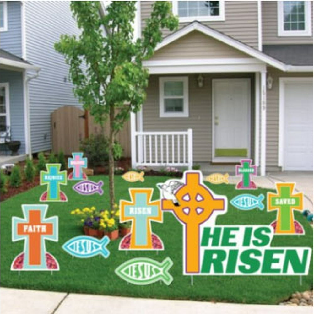 Easter Yard Decorations Religious Stand Up Set (13 Pieces