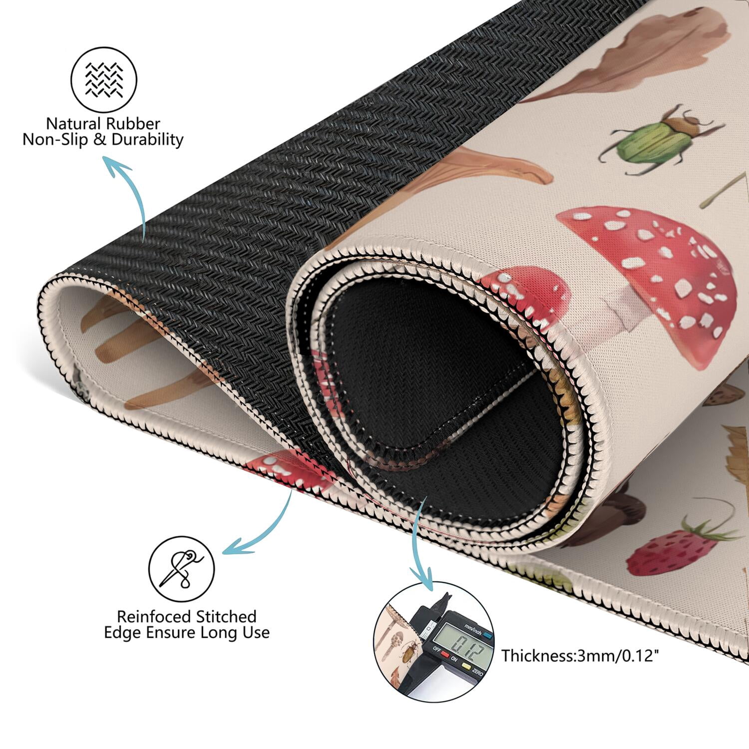 31.5 Inch Square Botanical Table Pad Made of Premium Rubber Material with Anti-Slip Non-Slip Grip and Noise Reducing Features for Board Games Cards