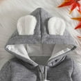 thumbnail image 6 of Wdgfv Girls' Soft Onesie Baby Girls Long Sleeve Hooded Bodysuit Winter Cloud Embroidery Zip Up Romper Soft Comfortable Casual Outfit Grey 3-6 Months, 6 of 9