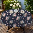 thumbnail image 4 of Pioneer Flower Floral Print Pattern Round Tablecloth 60 X 60 Inch, Wrinkle Resistant Wipeable Table Cloth for Kitchen Dining Picnic Patio Party, 4 of 6