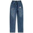 thumbnail image 2 of KIDSCOOL SPACE Little Girl Embroidered Jeans,Big Girls Elastic Waist Denim Bottom Pants,11-12 Years, 2 of 6