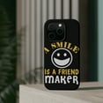 thumbnail image 4 of DistinctInk Tough Case for Apple iPhone 14 PRO (6.1" Screen), Compatible with MagSafe Charging - A Smile Is A Friend Maker, 4 of 6