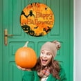 thumbnail image 4 of BNNG Halloween Decorations Halloween Wreath Cute Ghost Pumpkin Bat Front Door Decorations Hanging Sign Wooden Front Door Hanger for Wall Indoor Home Decor, 12 inches, 4 of 6
