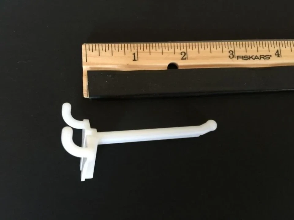 CRESTIN- (100 Pack) 2 Inch White Plastic Peg Kit. Garage Shelf Hanger Pegboard Hooks Usa