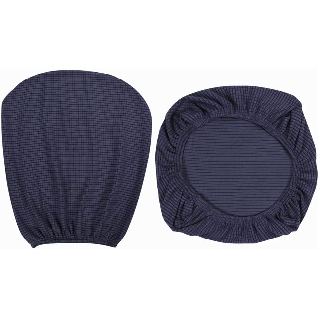 1 juego de fundas de asiento y respaldo de licra elásticas lavables para sillas de ordenador de oficina, sillas de comedor, bar, decoración de fiestas (azul oscuro)