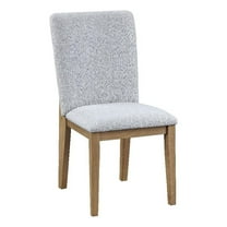 Pemberly Row Contemporary Set of 2 Gray Linen Fabric Dining Chair