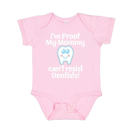 

Inktastic Proof Mommy Cant Resist Dentist Dad Gift Baby Boy or Baby Girl Bodysuit