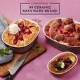 thumbnail image 6 of Ceramic Bakeware Set with Lids Chip and Crack Resistant Stoneware Baking Dish, Microwave, Dishwasher, Oven, Freezer and Fridge Safe, 6-Piece French Cabernet, 6 of 6