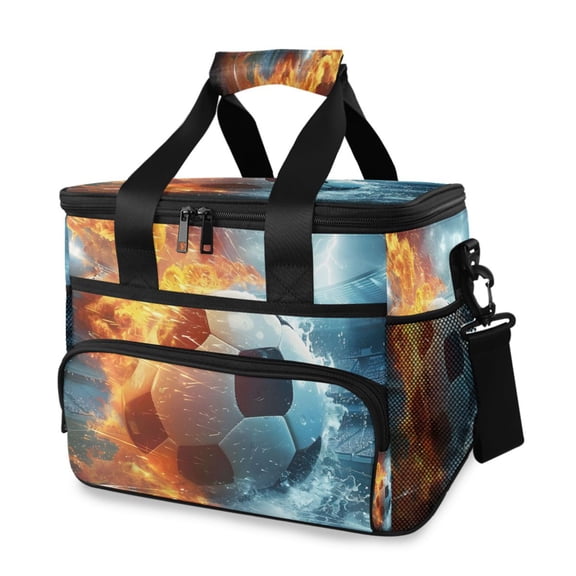 Cooler bag Football Sparks Water Splash 15L Insulated Lunch Bag Large Cooler Suitable for camping and picnics