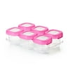 OXO Tot Baby Blocks Food Storage Containers, 2 oz, Pink, 6-Pack, for Infants Ages 0-12 Months