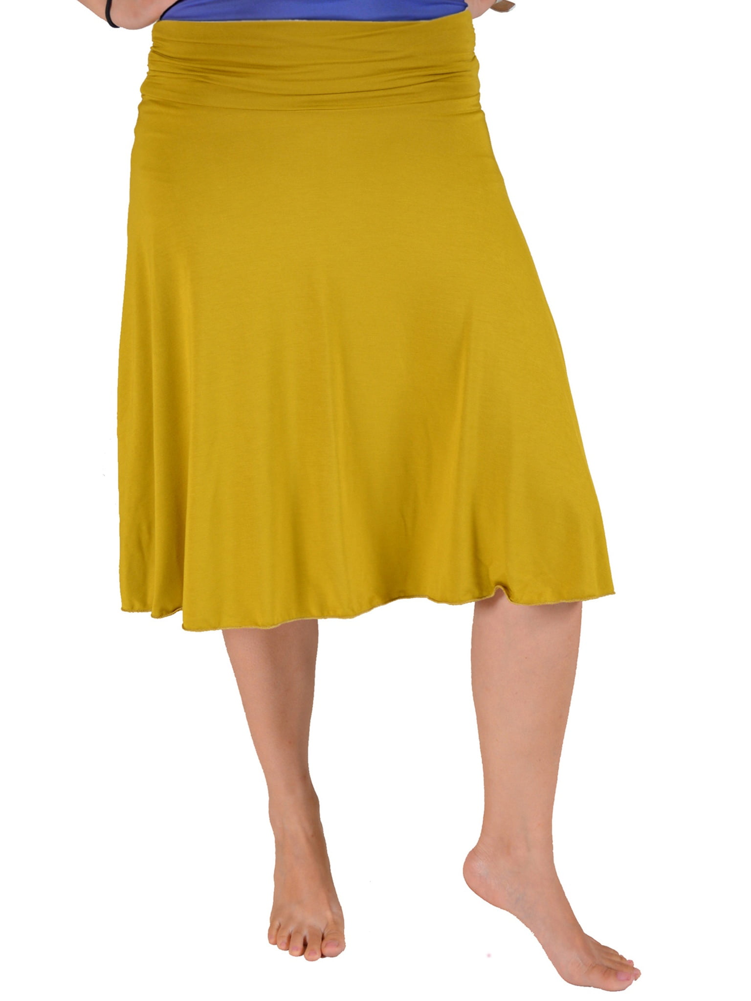 yellow flowy skirt