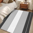 thumbnail image 4 of 3'x5' Area Rugs, Black Grey Stripe Indoor Outdoor Area Rug for Living Room Bedroom, Modern Art Horizontal Striped Washable Bathroom Rugs Kitchen Floor Carpet Mats Home Decor Aesthetic, 4 of 8
