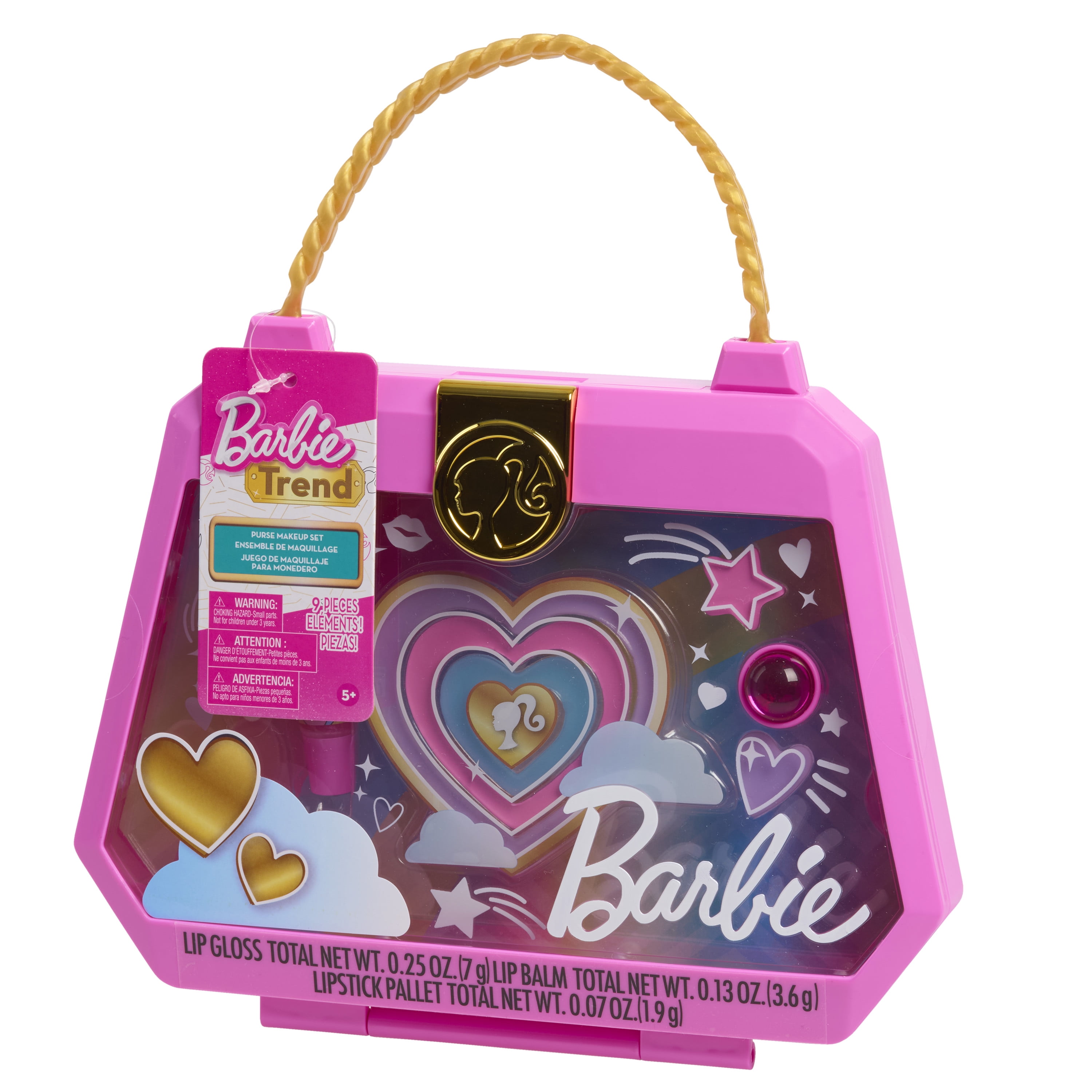 Barbie Trend Purse Makeup Case, 8-Pieces, Kids Ages 3 and up
